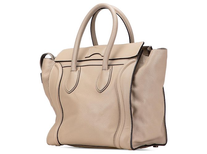 Céline Celine Mini Luggage Tote in pelle di vitello Beige - vista 2