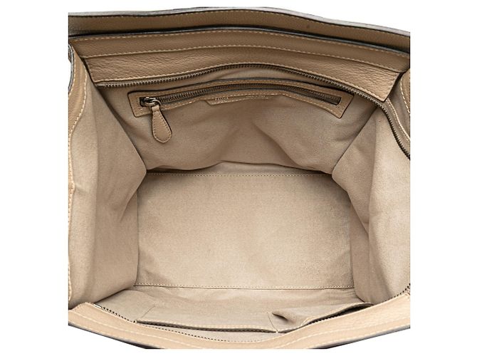 Céline Celine Mini Luggage Tote in pelle di vitello Beige - vista 4