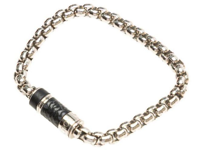 Bracciale a Catena Monogram Eclipse Louis Vuitton Nero Argento - vista 3