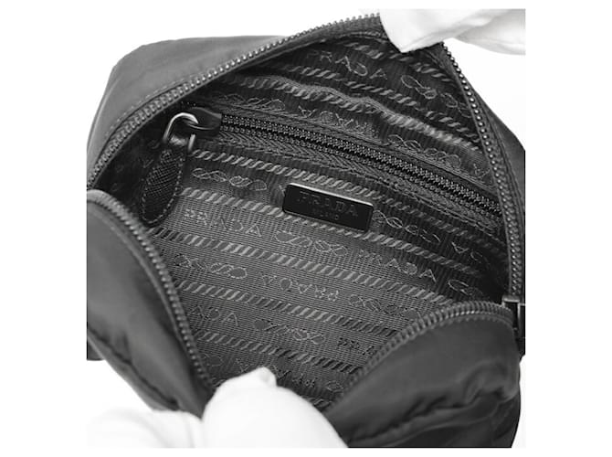Pochette in nylon Prada con tracolla Nero - vista 6
