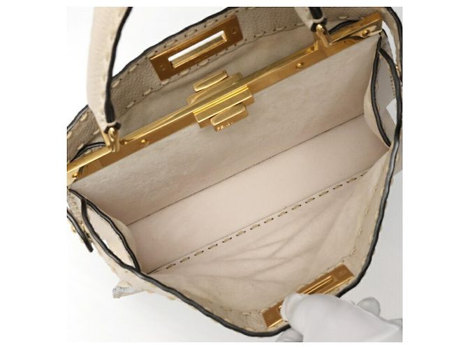 Borsa Media Fendi Peekaboo I See You Crudo - vista 6
