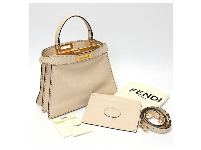 Borsa Media Fendi Peekaboo I See You Crudo - vista 7