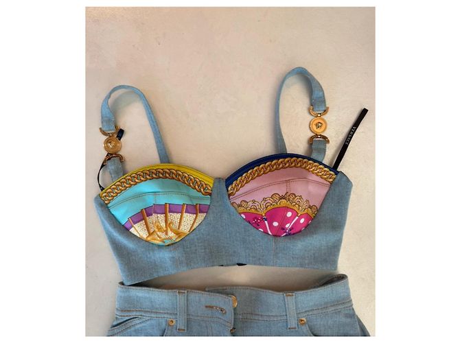 Conjunto de Sutiã e Shorts Versace em Algodão Multicor - vista 2