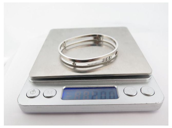 NUOVO BRACCIALE MESSIKA BANGLE MOVE ROMANE 6514 ORO BIANCO DIAMANTE JONC 15 CM Argento - vista 12