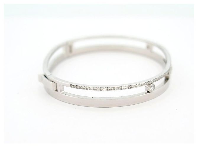 NUOVO BRACCIALE MESSIKA BANGLE MOVE ROMANE 6514 ORO BIANCO DIAMANTE JONC 15 CM Argento - vista 4
