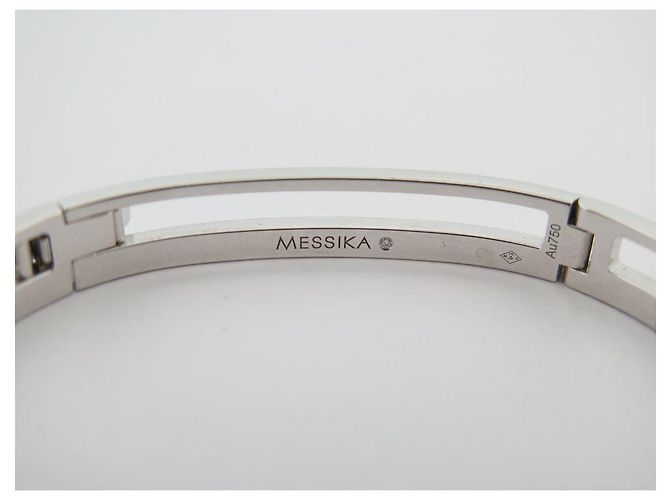 NUOVO BRACCIALE MESSIKA BANGLE MOVE ROMANE 6514 ORO BIANCO DIAMANTE JONC 15 CM Argento - vista 5