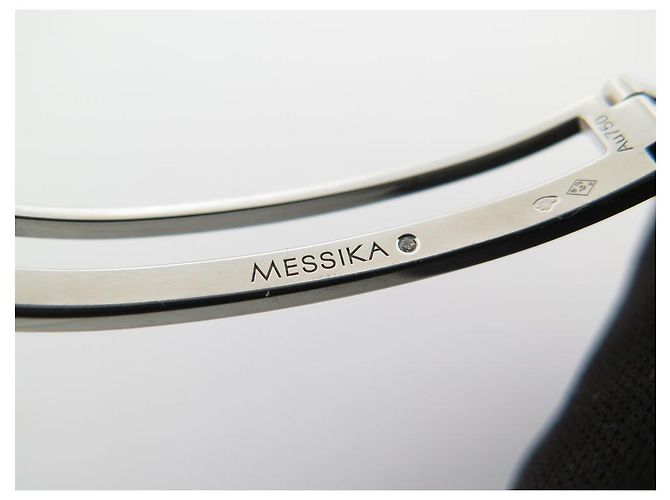 NUOVO BRACCIALE MESSIKA BANGLE MOVE ROMANE 6514 ORO BIANCO DIAMANTE JONC 15 CM Argento - vista 6
