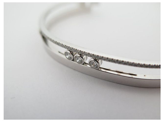 NUOVO BRACCIALE MESSIKA BANGLE MOVE ROMANE 6514 ORO BIANCO DIAMANTE JONC 15 CM Argento - vista 9