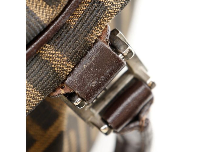 Borsa Fendi Zucca Marrone in Nylon - vista 12