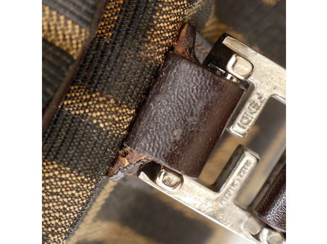 Borsa Fendi Zucca Marrone in Nylon - vista 13