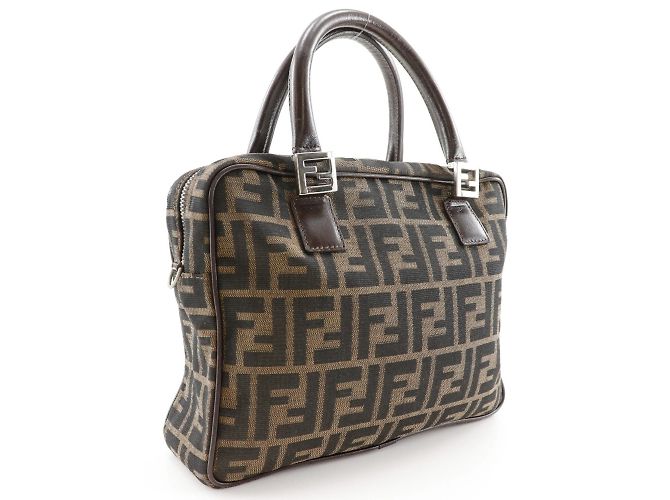Borsa Fendi Zucca Marrone in Nylon - vista 3