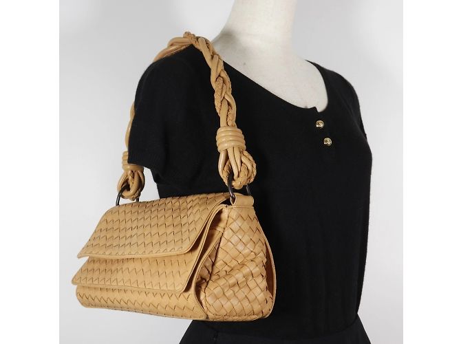 Borsa a Spalla Intrecciato Bottega Veneta Beige - vista 19