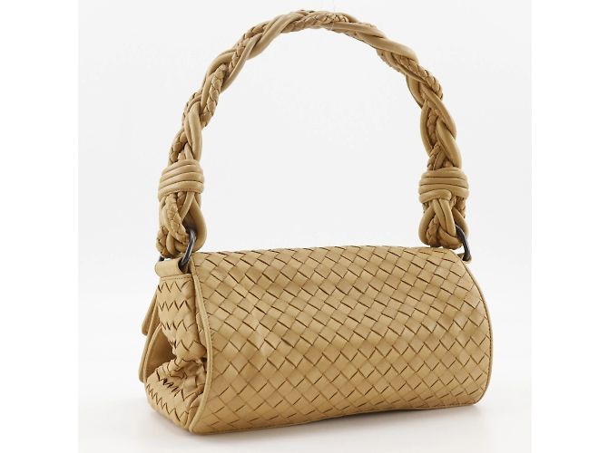 Borsa a Spalla Intrecciato Bottega Veneta Beige - vista 3