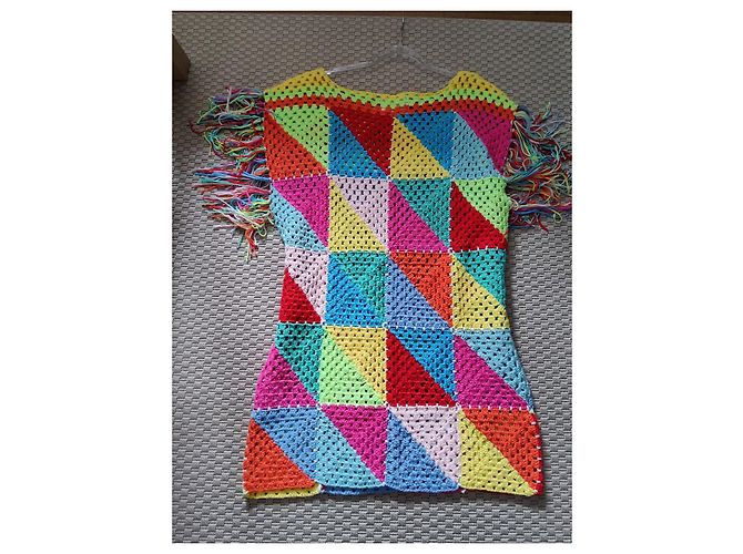 Autre Marque Neues Midi-Häkelkleid Bohemian Patchwork S - Ansicht 3
