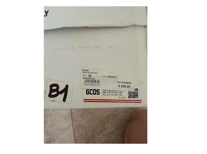 Botines GCDS de tela blancos con tacón plateado - vista 6
