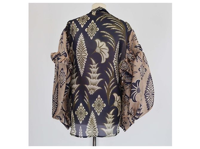 Biyan Bluse mit bunten floral gestickten Bischofärmeln Mehrfarben - Ansicht 3