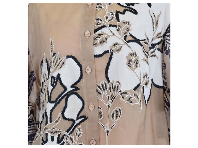 Biyan Bluse mit bunten floral gestickten Bischofärmeln Mehrfarben - Ansicht 4