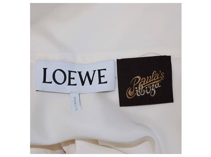 Loewe Off White Macrame Lace Trim Belted Trouser - view 5
