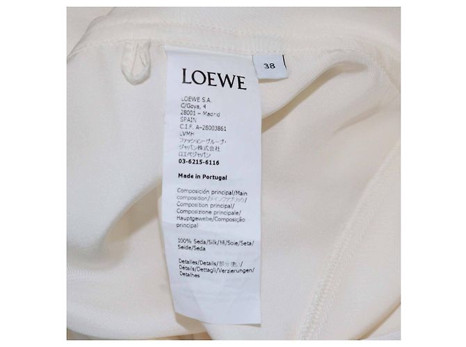 Loewe Off White Macrame Lace Trim Belted Trouser - view 6