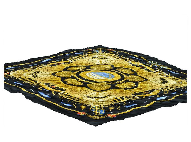 Hermès Sciarpa Serenite stampata gialla/blu 90 Giallo - vista 2