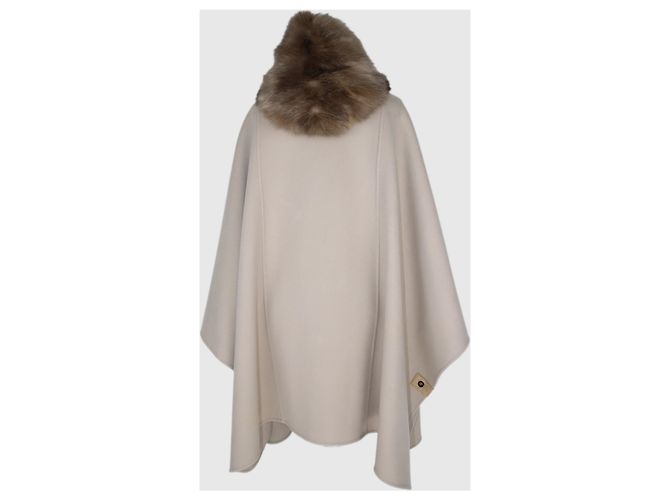 Loro Piana Beige Cape w/ Hooded Fur - view 3