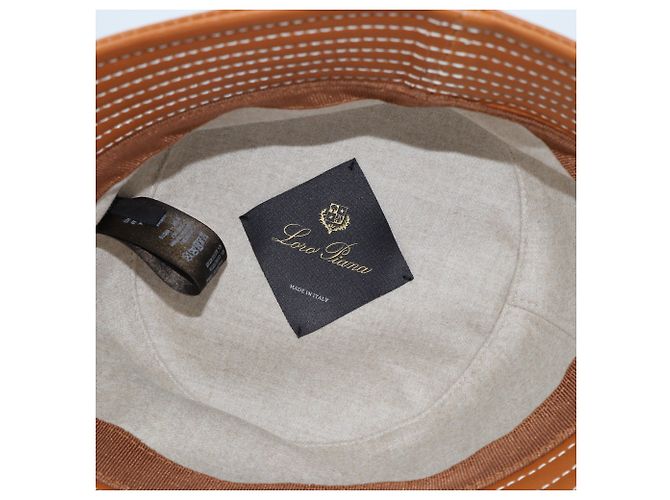 Loro Piana Cappello bucket Mina marrone - vista 3