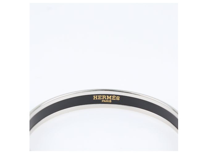 Hermès Pulsera bangle de esmalte negro chapada en paladio - vista 2