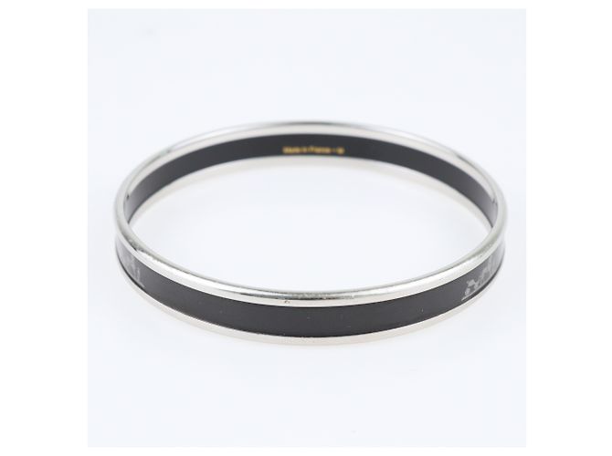 Hermès Pulsera bangle de esmalte negro chapada en paladio - vista 4