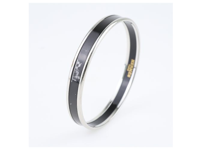 Hermès Pulsera bangle de esmalte negro chapada en paladio - vista 5