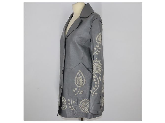 Ermanno Scervino Grau bestickte Jacke - Ansicht 2
