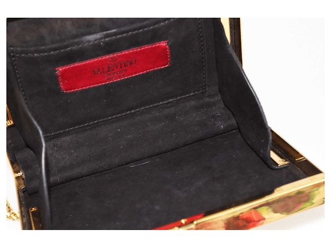 Borsa clutch in smalto Valentino nera/avorio Nero Crudo - vista 4