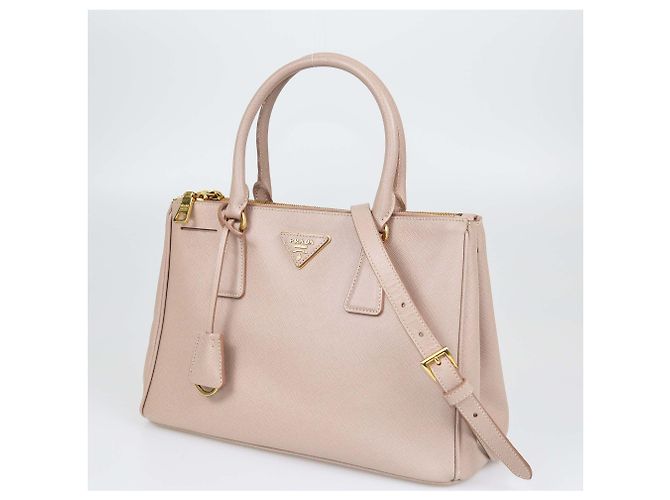 Prada Beiger Saffiano Lux Alter Mittelgroßer Galleria Tote - Ansicht 2