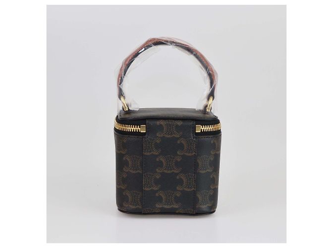 Céline Celine Mini Vanity Case Triomphe Tan/Nero Beige - vista 3