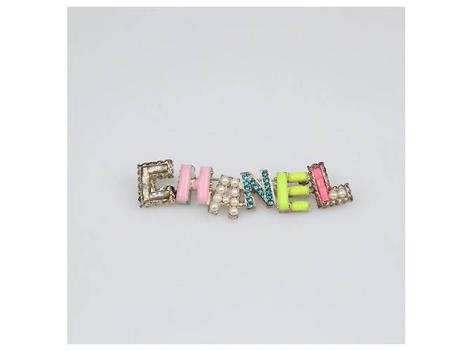 Spilla Chanel in metallo dorato/multicolore D'oro - vista 2