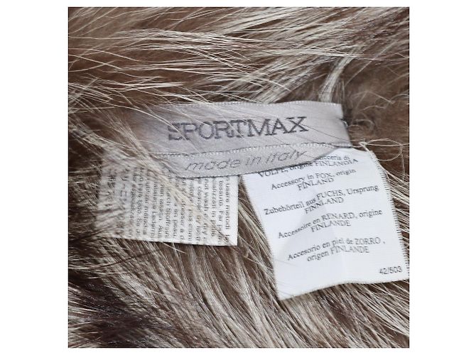 Sciarpa in pelliccia di volpe marrone/bianca SportMax - vista 4