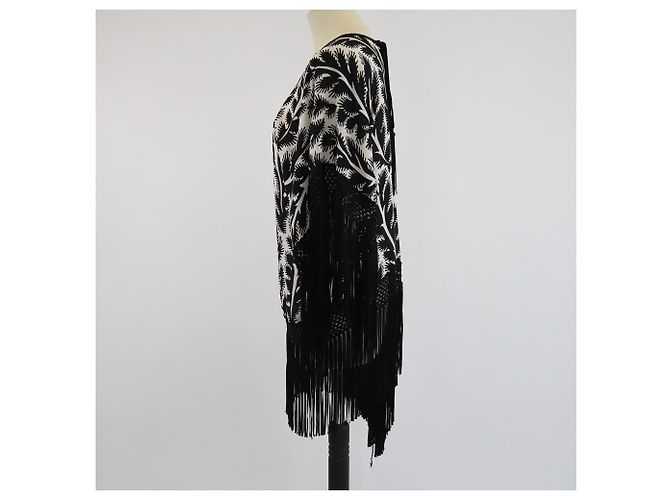 Top Fridge con Borlas Impresas en Negro/Blanco Andrew Gn - vista 2