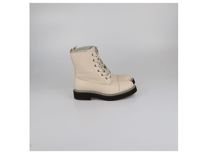 Stivaletti Monili beige chiaro con lacci Brunello Cucinelli - vista 3