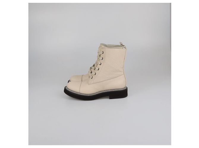 Stivaletti Monili beige chiaro con lacci Brunello Cucinelli - vista 4