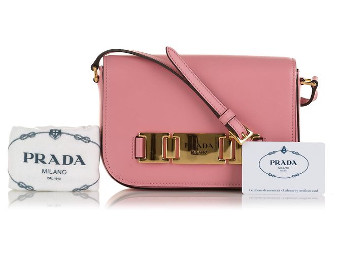 Borsa a tracolla Prada City in vitello rosa - vista 12