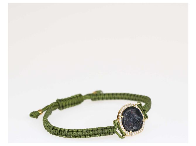 Autre Marque Bracciale in macramè verde Geode di Kimberly McDonald - vista 3