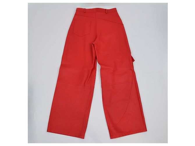 Jacquemus Red Leather Wide Pants - view 2