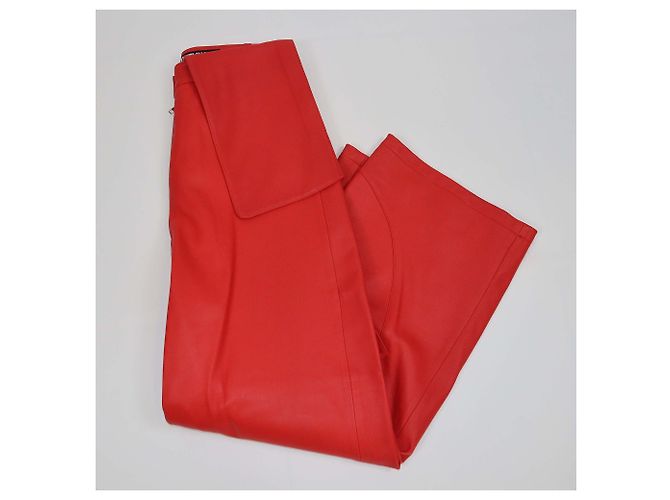 Jacquemus Red Leather Wide Pants - view 3