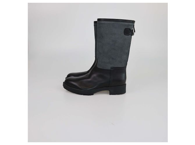 Botas de lluvia de media caña Hermès negras/grises Castaño Negro - vista 4