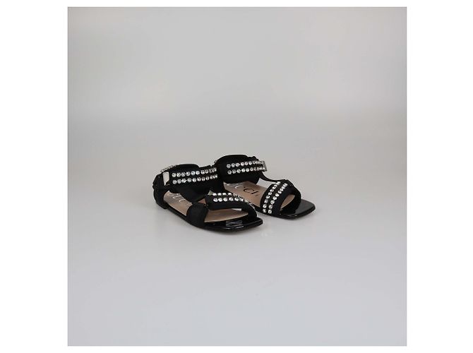 Sandali piatti Shea neri impreziositi da cristalli Gucci Nero - vista 2