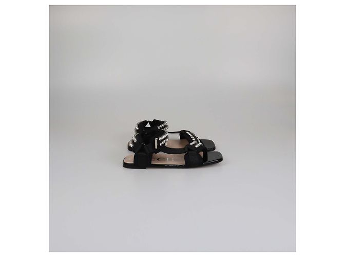 Sandali piatti Shea neri impreziositi da cristalli Gucci Nero - vista 3