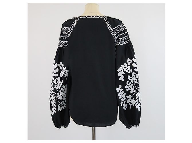 Autre Marque Blusa negra con borlas bordadas March II Negro - vista 3