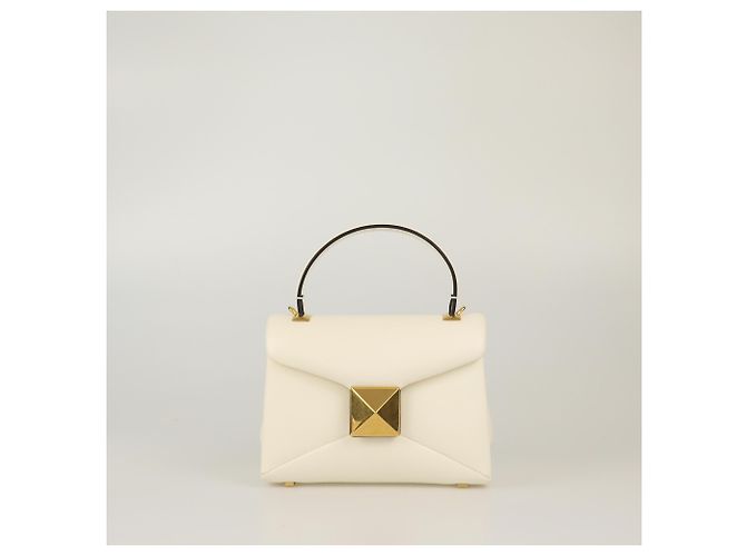 Borsa a mano Valentino Mini One Stud avorio - vista 2