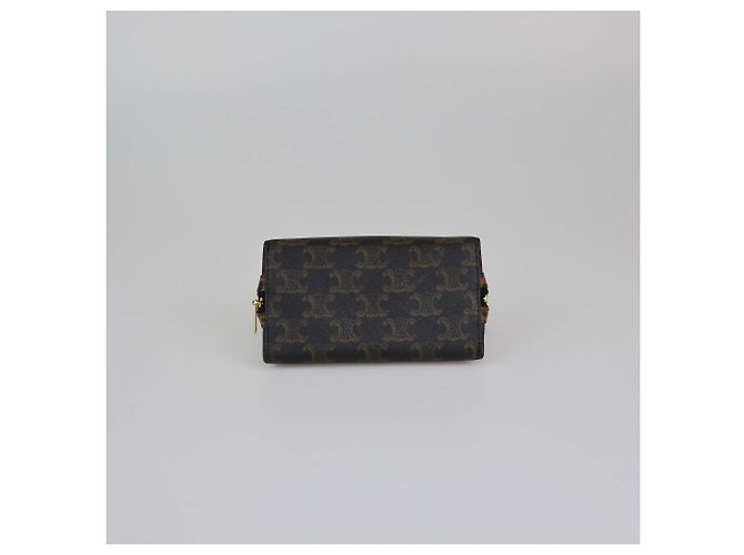 Céline Celine Mini Clutch a Catena Triomphe Nero/Marrone - vista 4