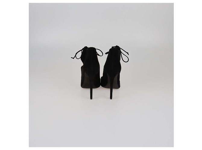Schwarze Cut-Out Peep-Toe-Ankle-Sandalen von Tom Ford - Ansicht 5