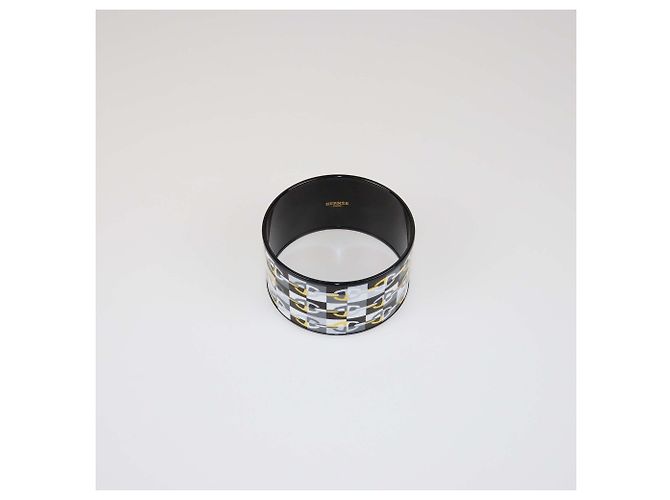 Hermès Bracciale Extra Larghezza Collier De Print PVD Nero/Multicolore Hermes - vista 4